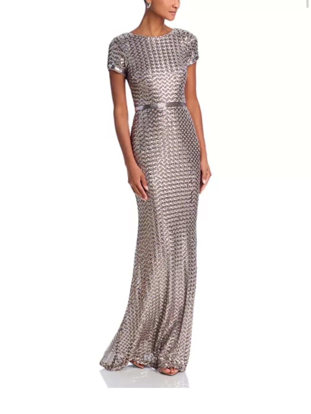 Aqua sequin maxi dress